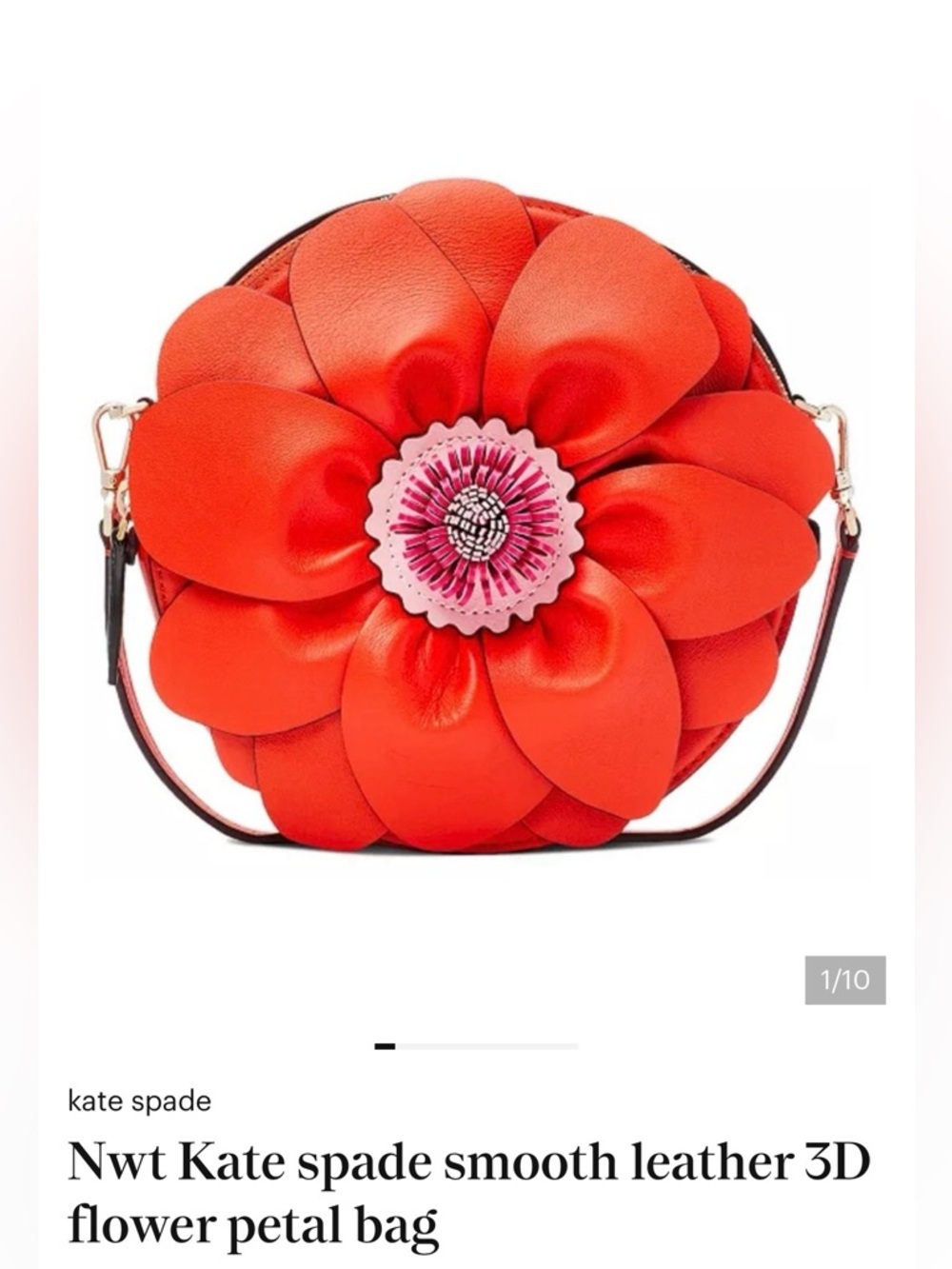 Kate Spade Smooth Leather 3d flower petal purse.  See pics and details.  NWT